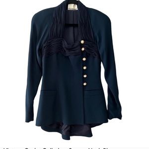 Stunning & Unique Cache Collarless Square Neck Blazer